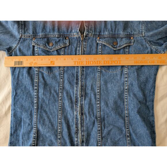Vtg Jordache Denim Jacket | 80s Zip Front Trucker | Medium Wash - Picture 6 of 10